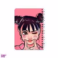 دفترچه یادداشت بامبیلیپ مدل چوبی طرح دختر چشمک زن کد 1204922