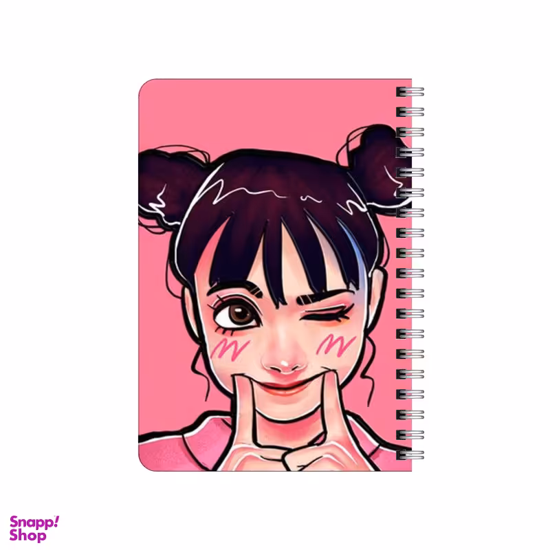 دفترچه یادداشت بامبیلیپ مدل چوبی طرح دختر چشمک زن کد 1204922