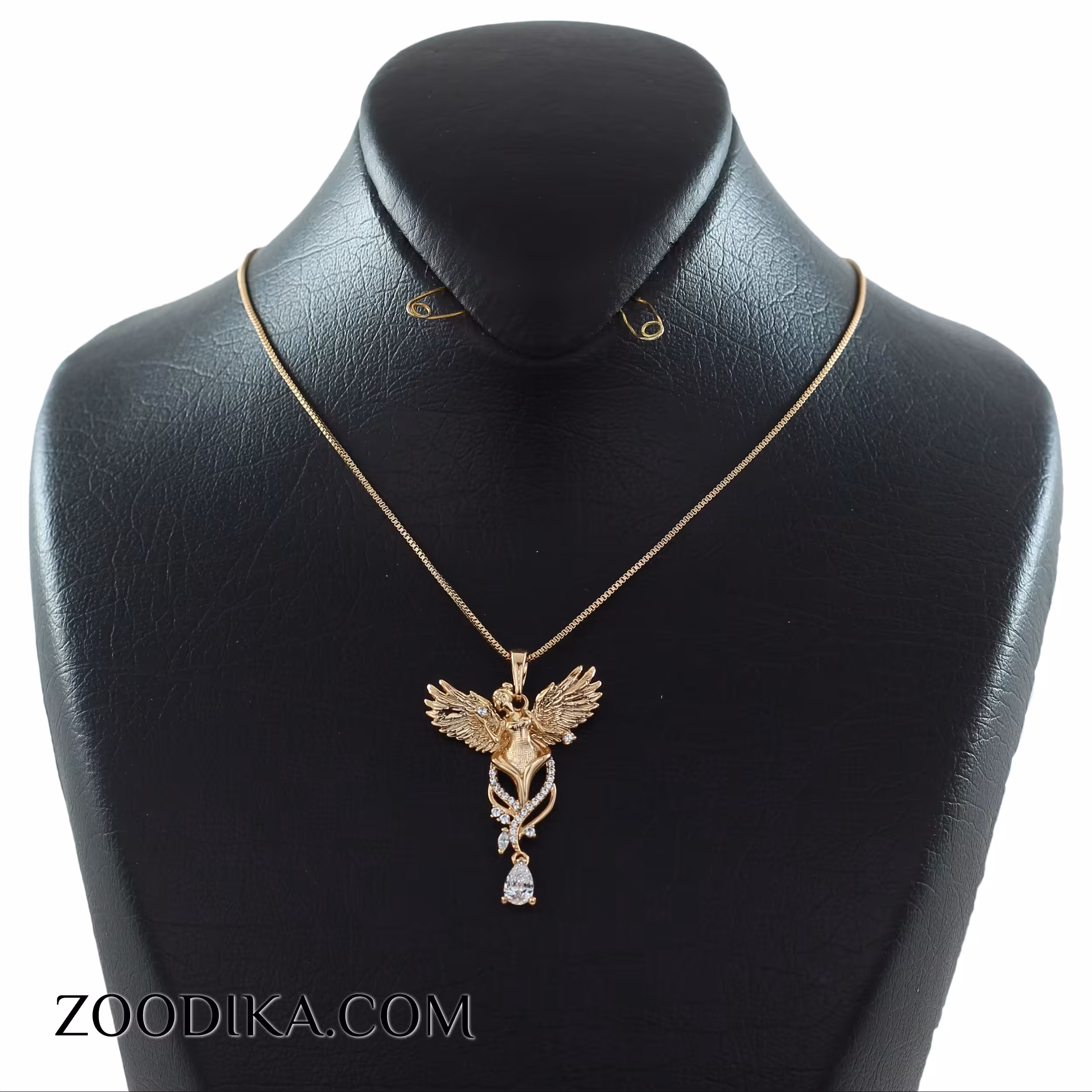 گردنبند ژوپینگ مدل فرشته طرح طلا رنگ ثابت ضد حساسیت AAB-73