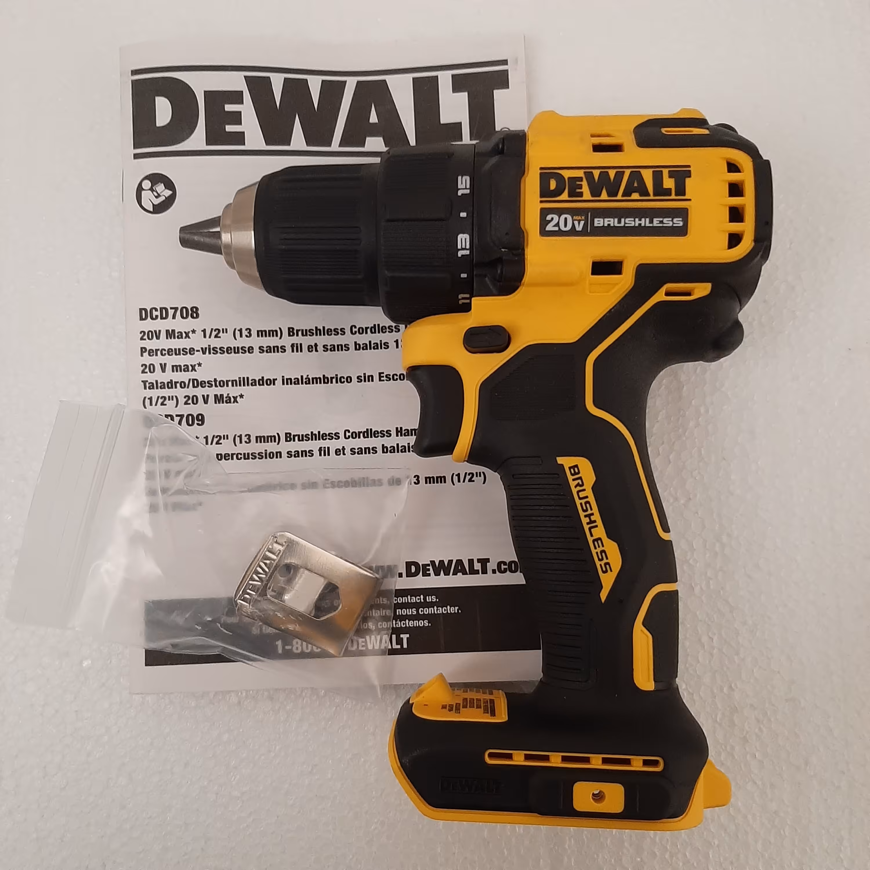 دریل شارژی دیوالت مدل dcd708 تنه خالی 