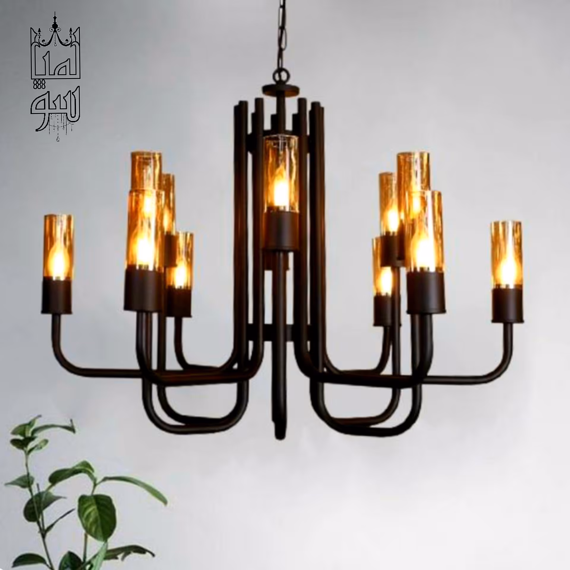 لوستر  طرح کلاسیک 12 شعله  با رنگ مات