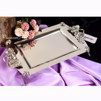 سینی استیل نگار  گل رز سایز بزرگ 