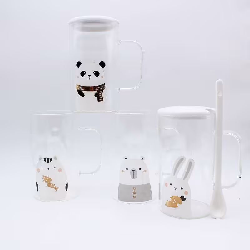 ماگ شیشه ای طرح حیوانات