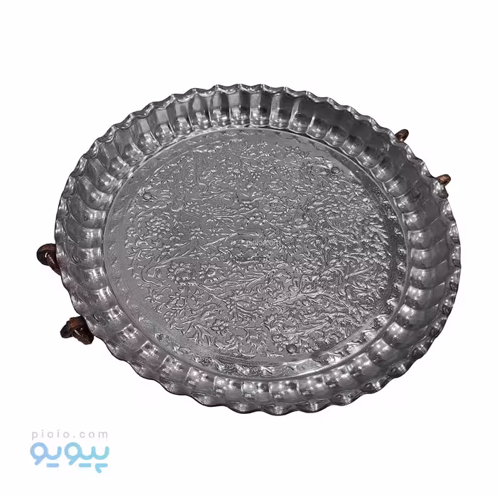 سینی مسی گل پرسی دسته دار آیتم 3270