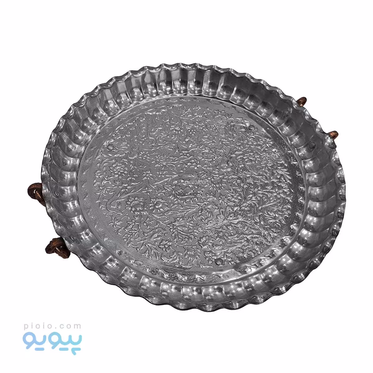 سینی مسی گل پرسی دسته دار آیتم 3270