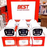 پکیج کامل دوربین مداربسته 3 دوربین 8MP IP (4K) میکروفون دار دید در شب رنگی