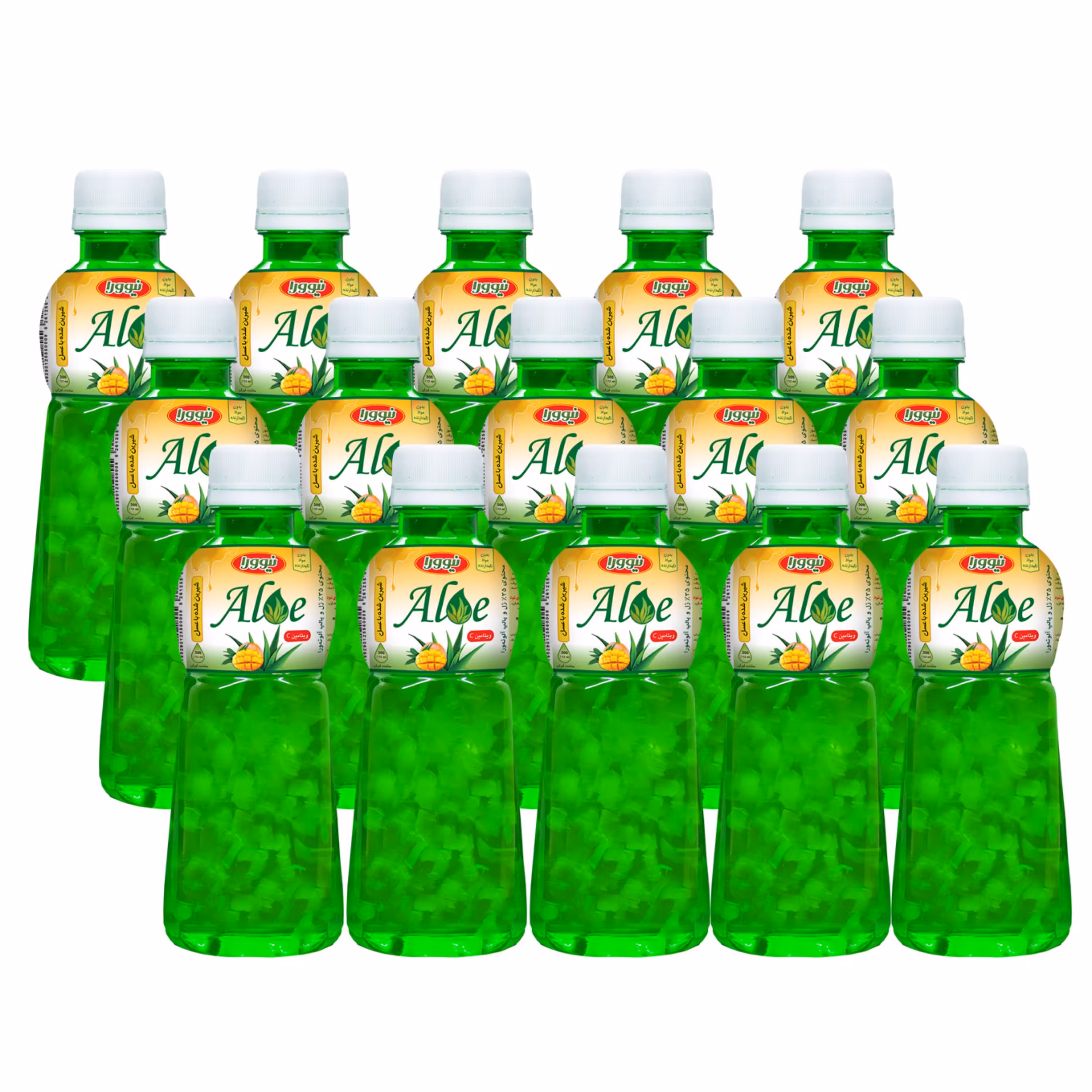 شل 15 عددی نوشیدنی آلوئه ورای 300 سی سی نیوورا  با طعم طبیعی انبه