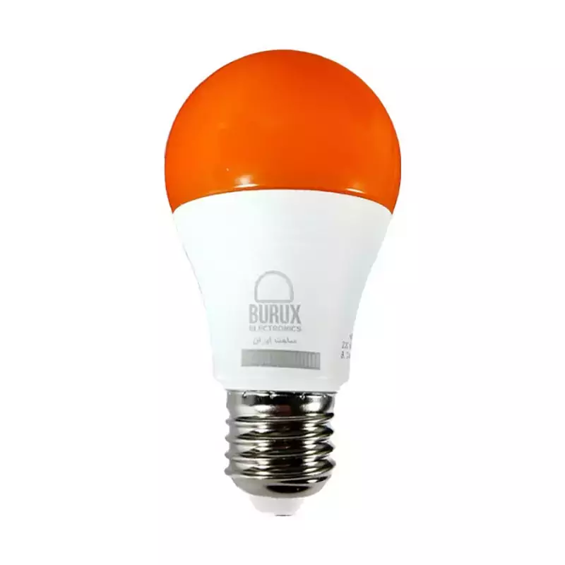 لامپ ال ای دی 9 وات بروکس مدل BRX رنگی  پایه E27 نازنجی