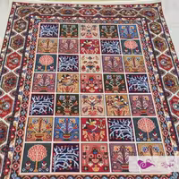 گلیم ماشینی 4 متری ( یک و نیم در دو و بیست و پنج ) طرح خشتی کرم