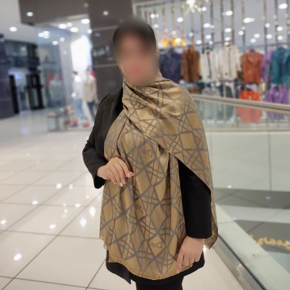 شال ژاکارد زنانه نخ ابریشم دورو لمه دار براق ارسال رایگان