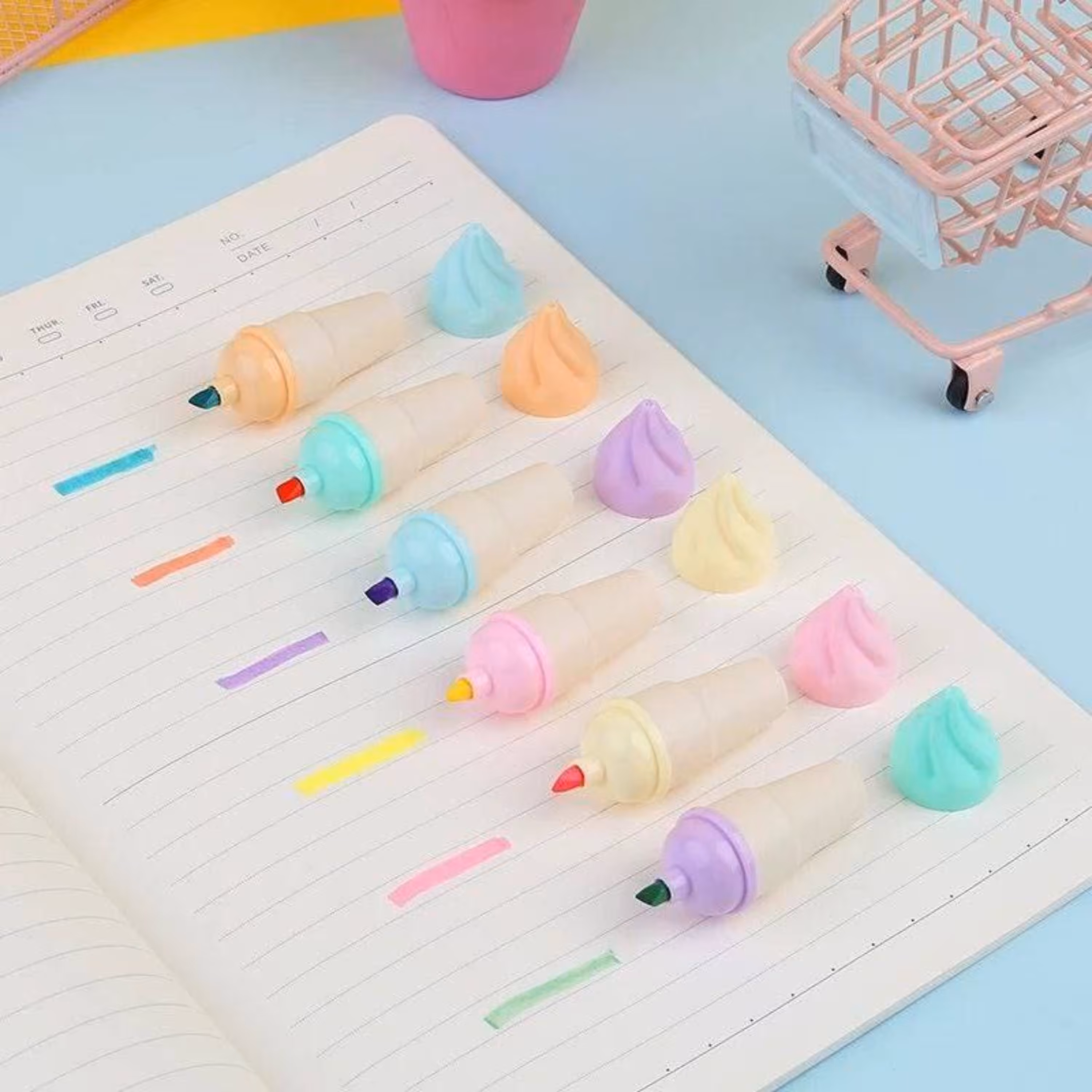 ماژیک هایلایتر علامت زن فانتزی طرح بستنی قیفی