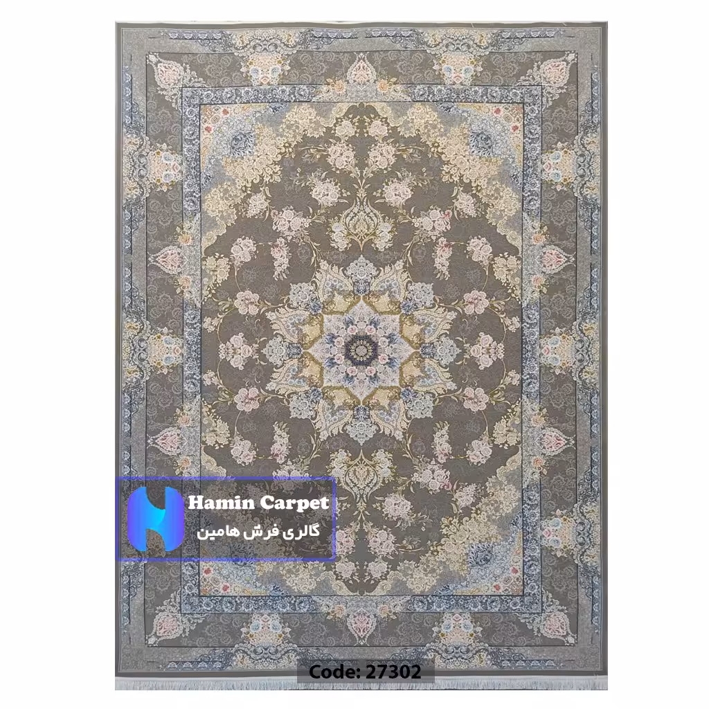 فرش 12 متری 1200 شانه تراکم 3600  نخ اکلریک گل برجسته کد AR27302