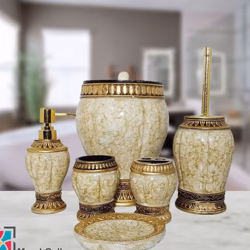 ست سرویس بهداشتی رزین طلا