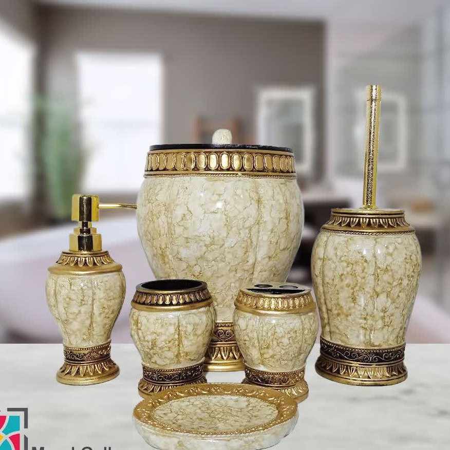 ست سرویس بهداشتی رزین طلا