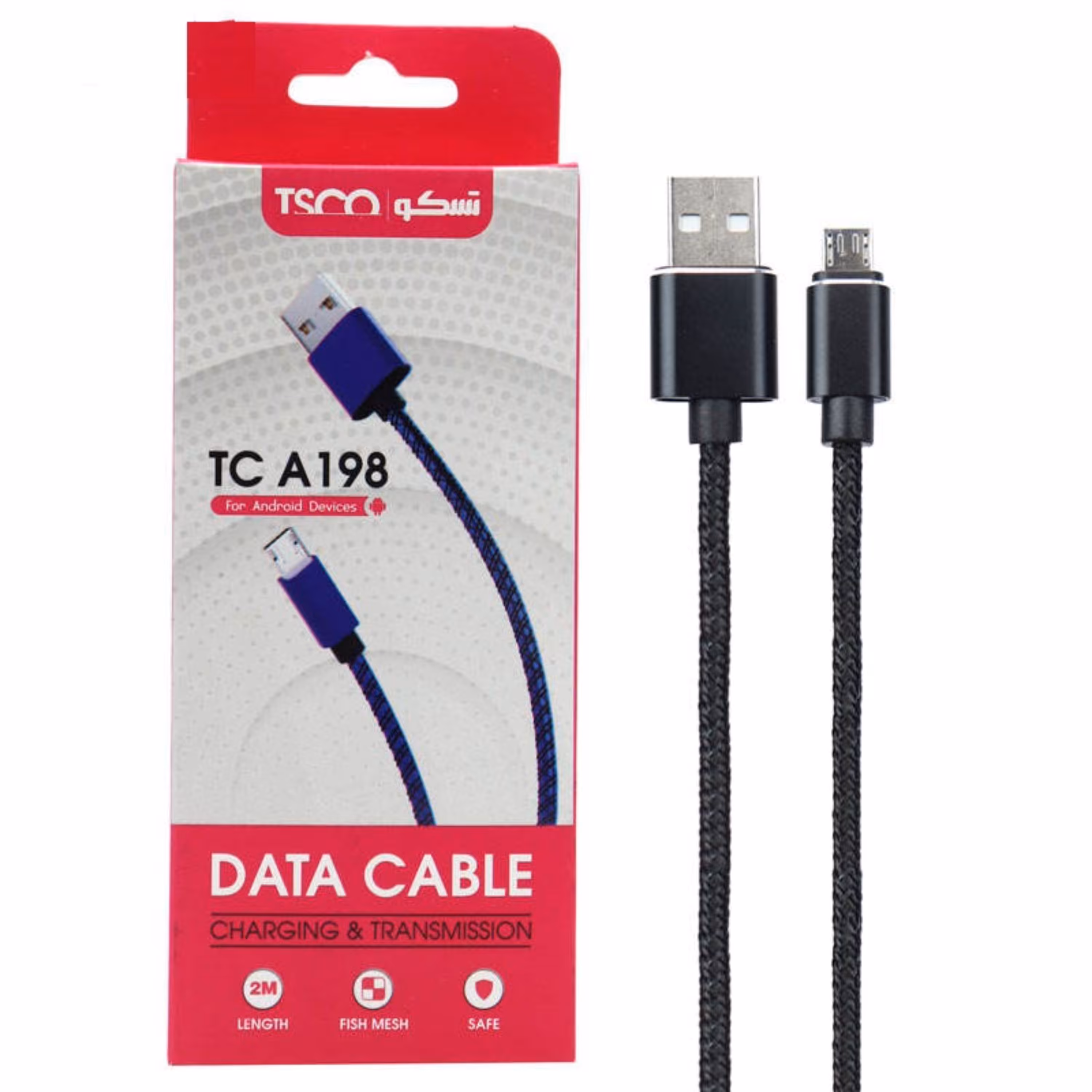 کابل تبدیل USB به microUSB تسکو مدل TCA 198 طول 2 متر