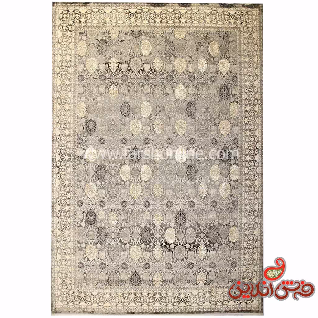 فرش زمرد مشهد برجسته طرح 24000 الماسی روشن