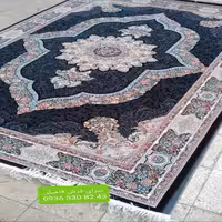 فرش نقشه کارینا12متری رنگ سرمه ای اصل700شانه نخ اکریلیک