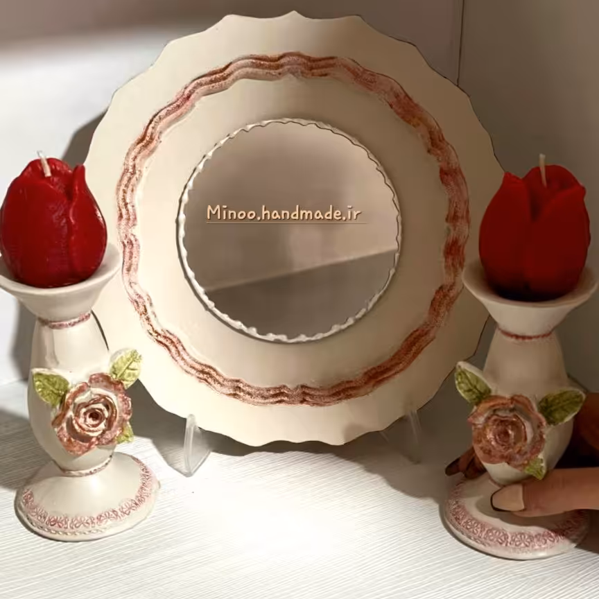 اینه هفت سین وشمعدان ها دستسازه های مینو       هزینه ارسال کالا بصورت پس کرایه