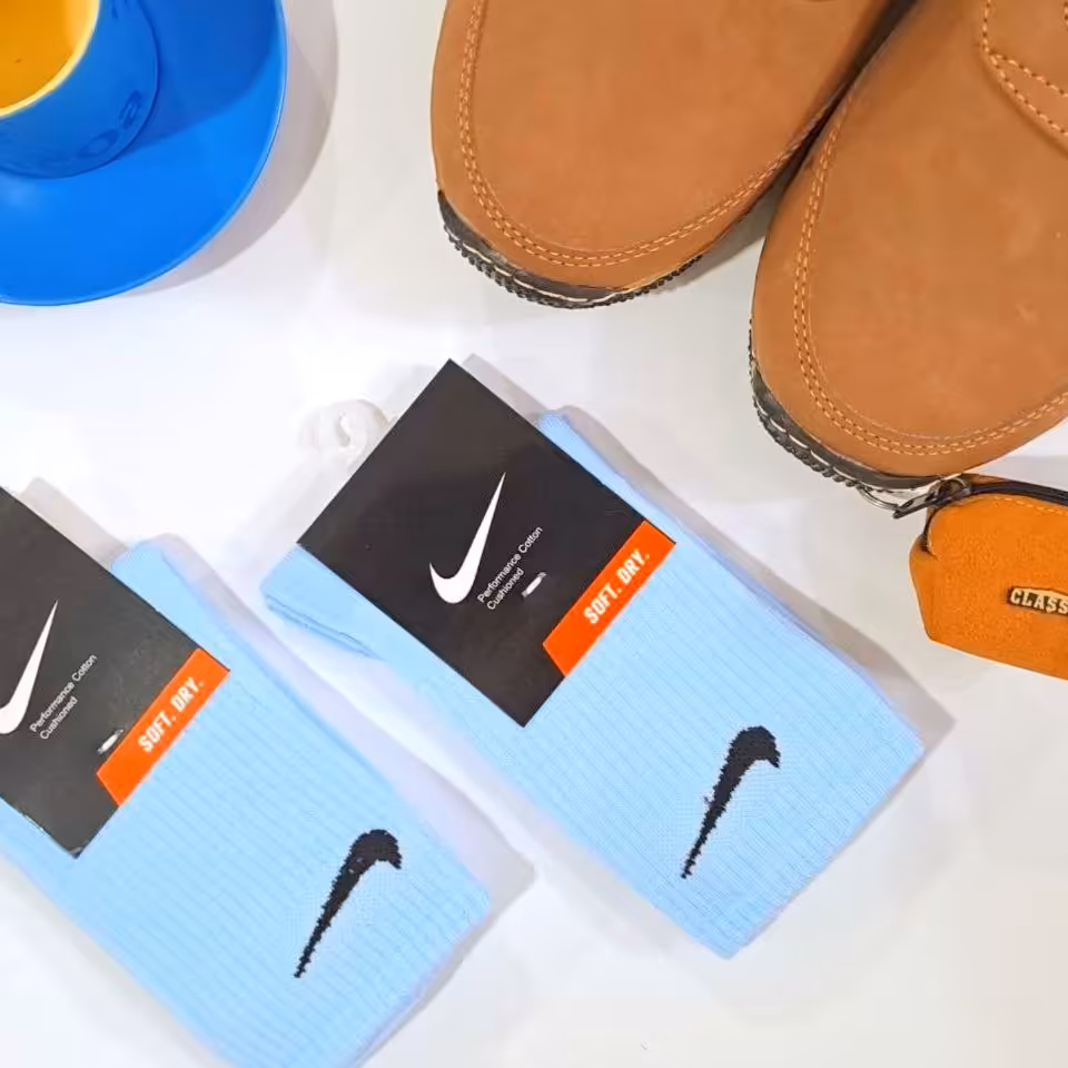 جوراب ساقدار اسپرت پنبه ابی عمده(پک 10 جفتی)