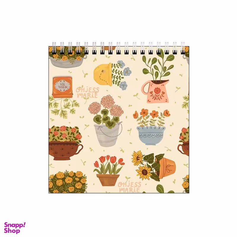 دفتر طراحی 60 برگ طرح گلدان گل کد 4551060