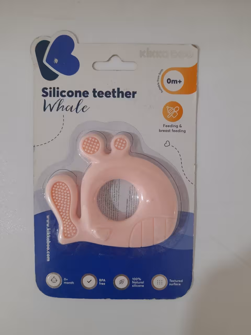 دندانگیر سیلیکونی طرح وال صورتی کیکابو KIKKA BOO