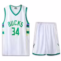 پیراهن شورت بسکتبالی میلواکی باکس سفید شماره 34