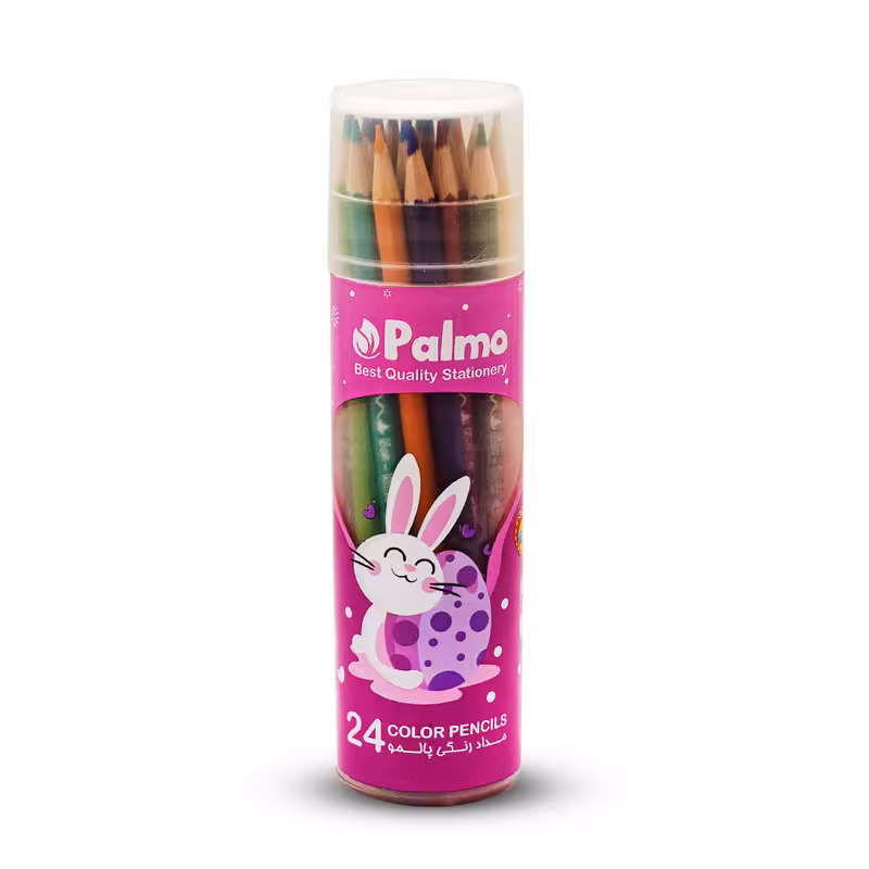 مداد رنگی 24 رنگ پالمو مدل استوانه ای کد 3217