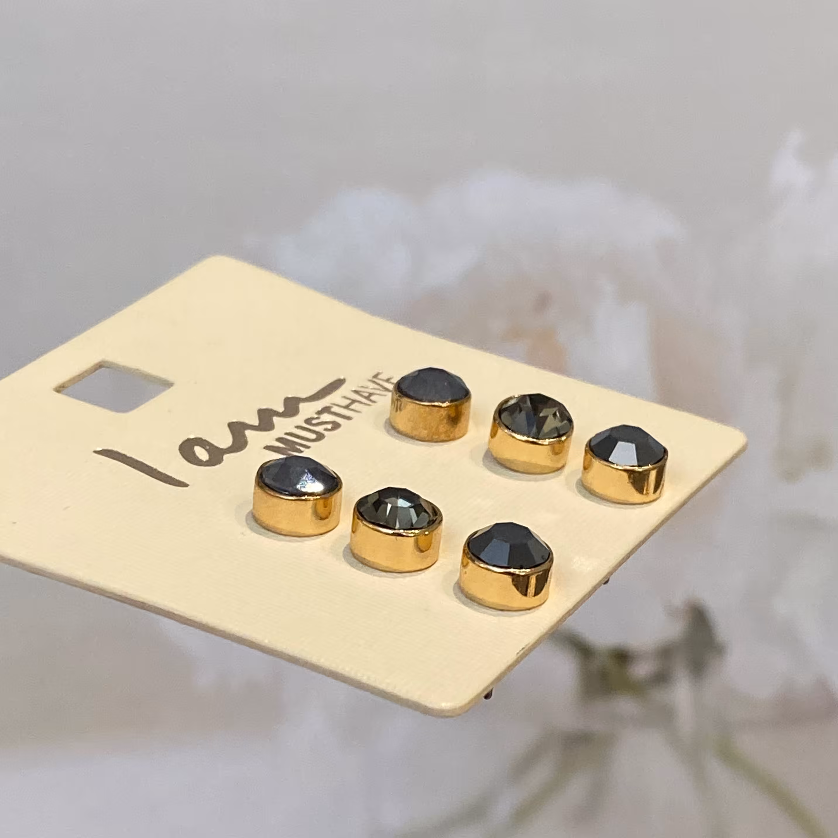 گوشواره پک گوشواره میخی سه تایی کریستالی بسیار زیبا زنانه و دخترانه کادو تولد