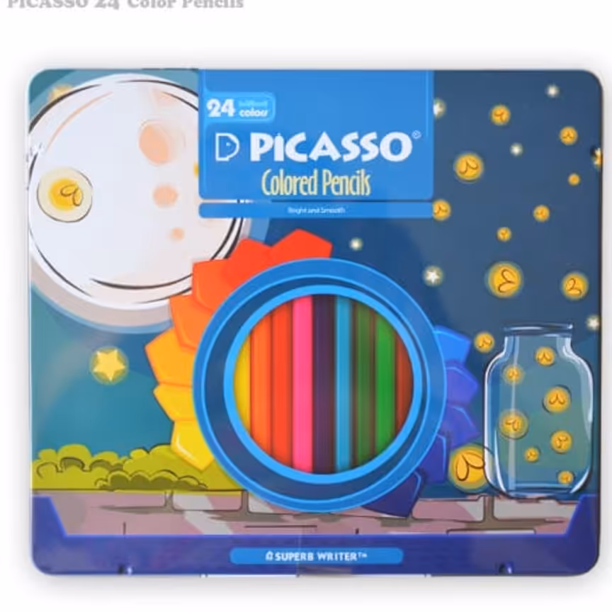 مداد رنگی 24 رنگ پیکاسو (Picasso) جعبه فلزی