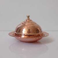 پنیر خوری یا کره خوری مسی درب دار چکشی نانو شده با کیفیت عالی 