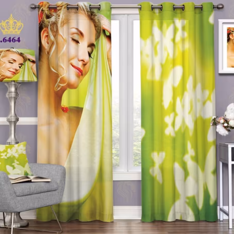 پرده چاپی و پانچی طرح چهره کد6464