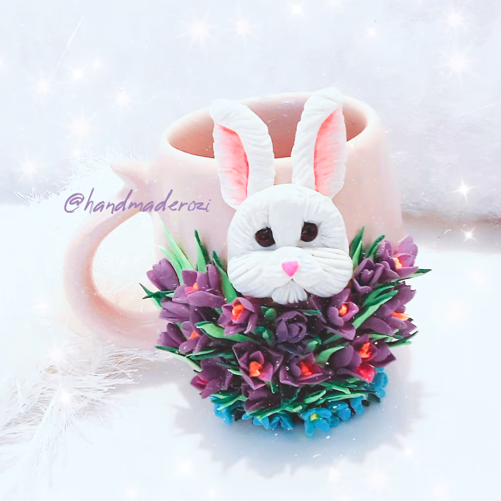 ماگ مدل خرگوش با خمیر پلیمری