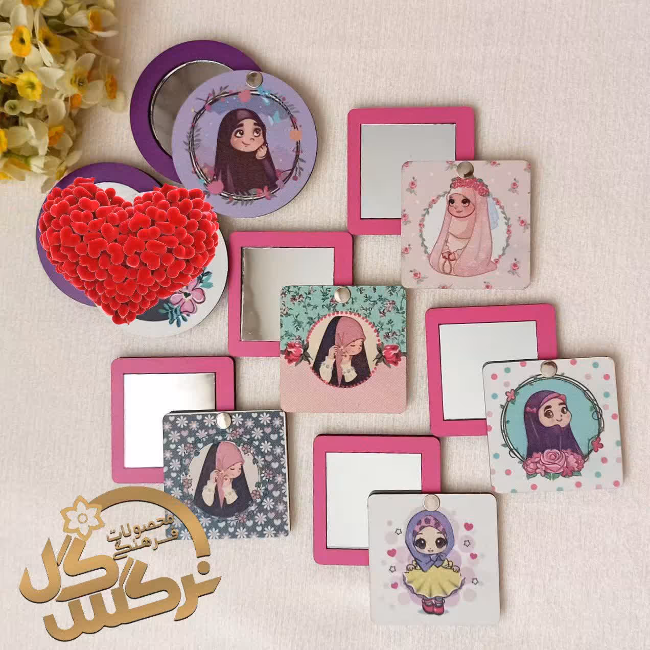 آینه جیبی چوبی