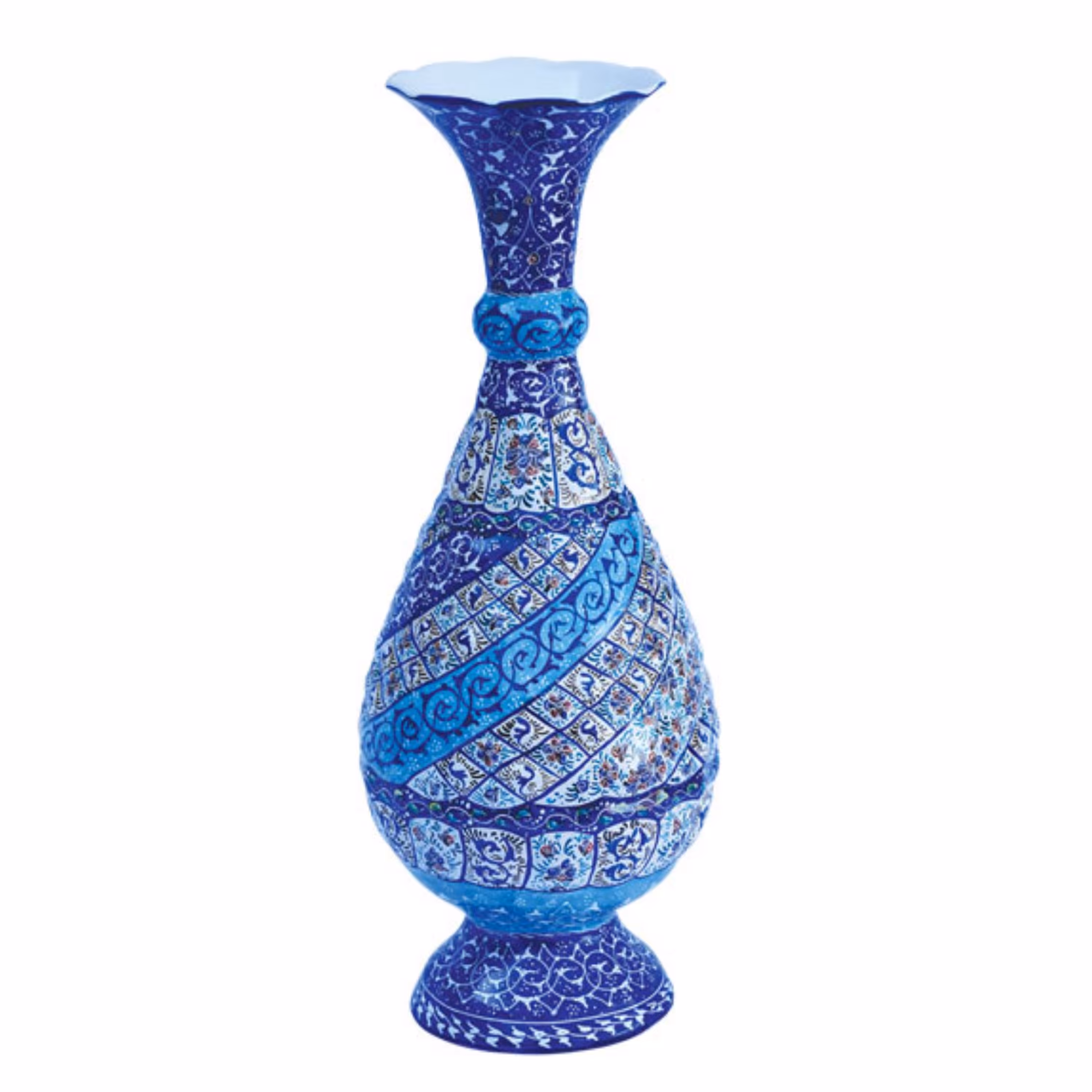 گلدان میناکاری طرح اسلیمی 25 سانتی متر