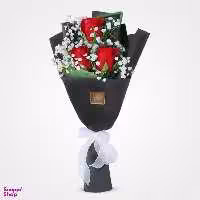 دسته گل رز قرمز گل بازار مدل آدنا