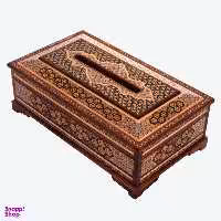 جعبه دستمال کاغذی خاتم کاری هنرلوکس مدل CM10
