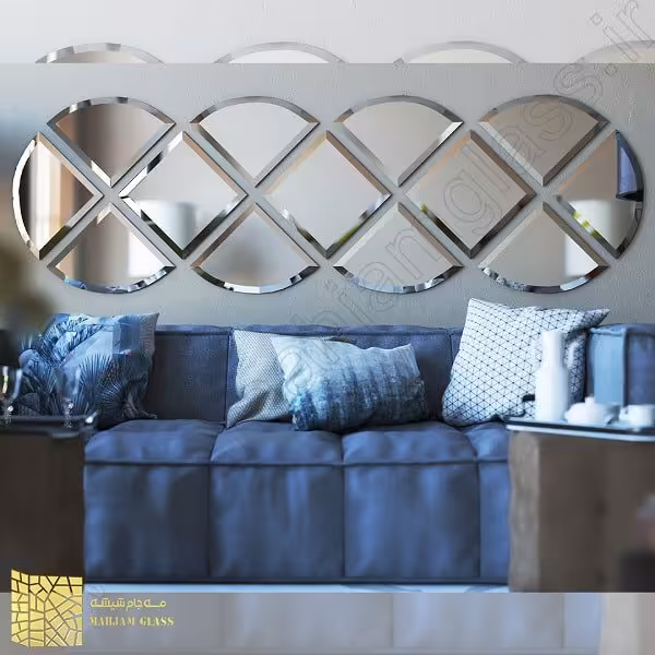 آینه آسان نصب نقره ای مدل پیچک کدSQ0310