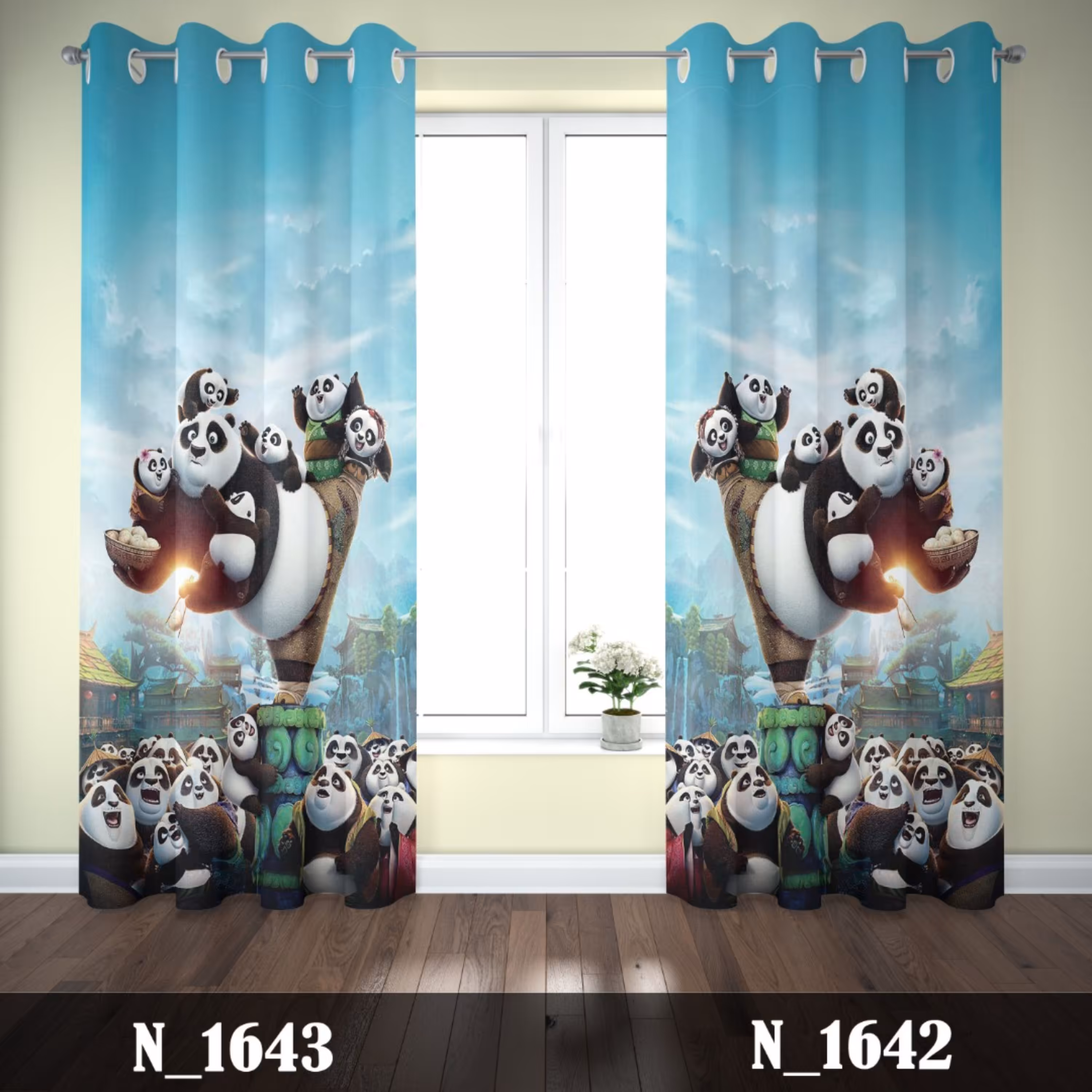 پرده کودک طرح پاندای کونگ فو کار 