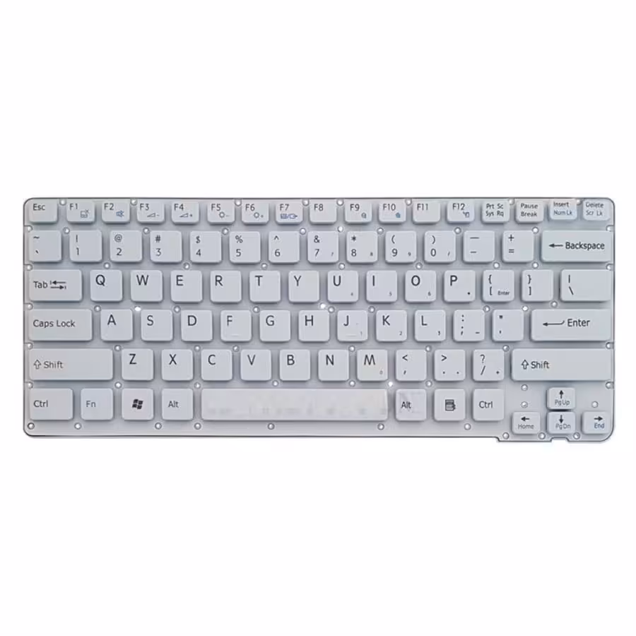 کیبورد لپ تاپ سونی VPC-CA سفید اینترکوچک بدون فریم