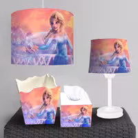 ست اکسسوری اتاق کودک طرح نقاشی السا با زمینه غروب آفتاب BA-3875