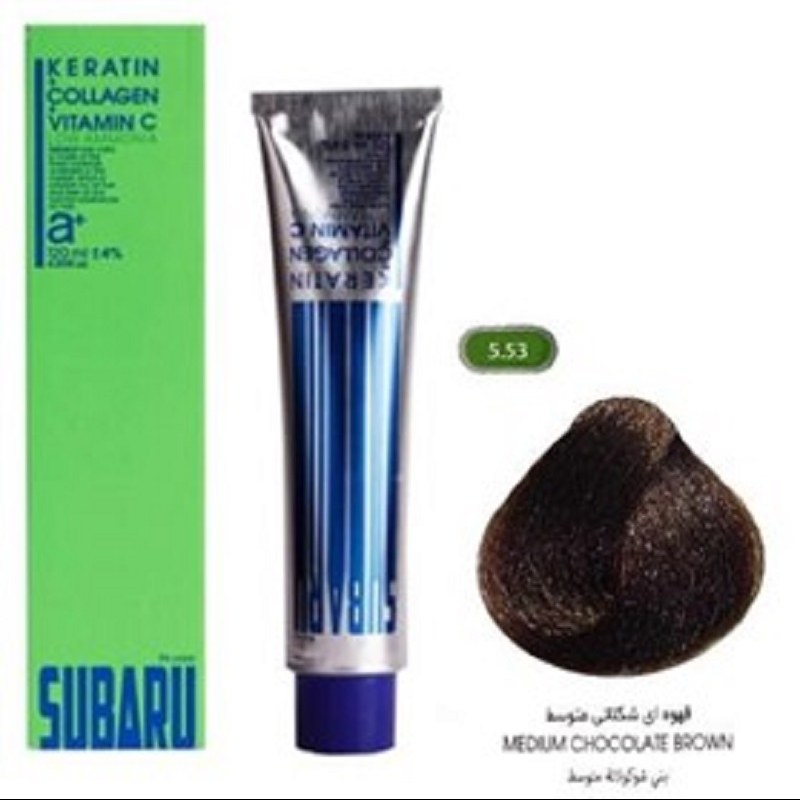 رنگ مو سوبارو شماره 553 رنگ قهوه ای شکلاتی متوسط حجم 120میلی لیتر
