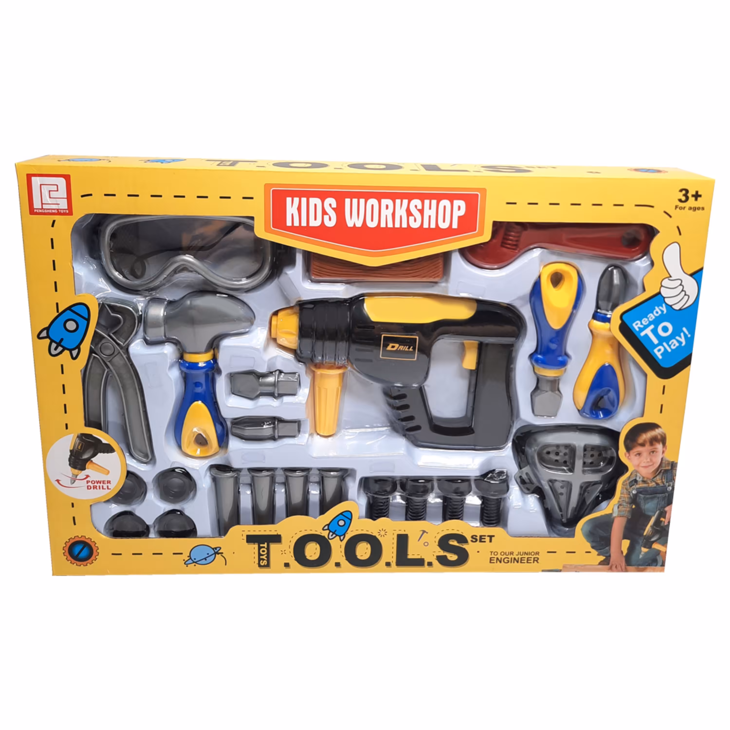 اسباب بازی ست ابزار مدل دریل باتری خور مجموعه 24 عددی