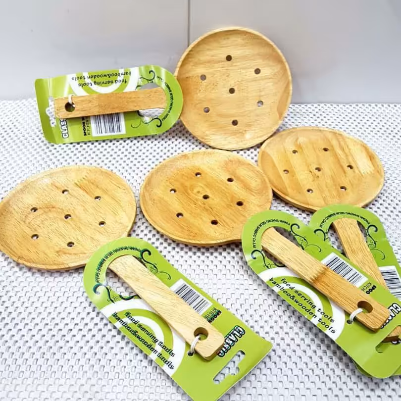 کفگیر چوبی دسته کوتاه