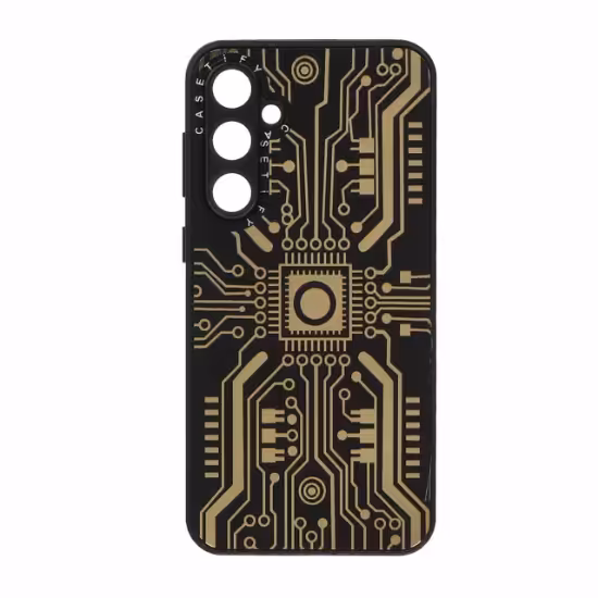 قاب گوشی طرح تکنولوژی آینه ای طلایی برای Samsung Galaxy S23 FE - کد 79