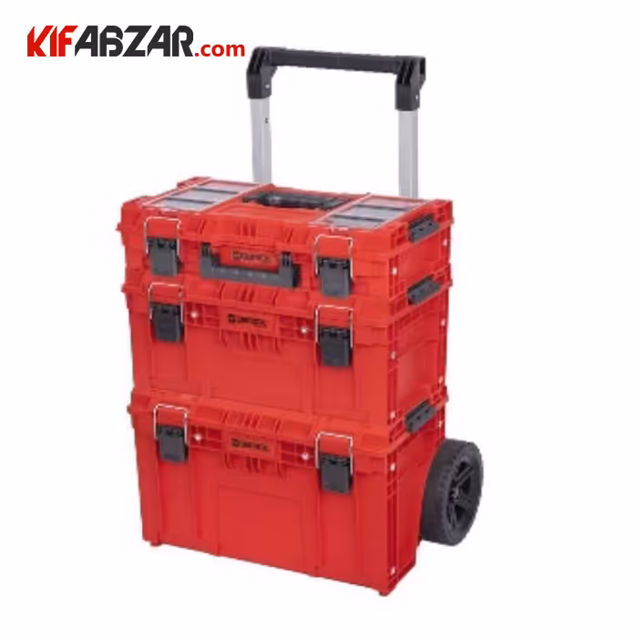 جعبه ابزار چرخدار سه طبقه کیوبریک مدل Prime Cart 2.0 Expert RED set Ultra HD