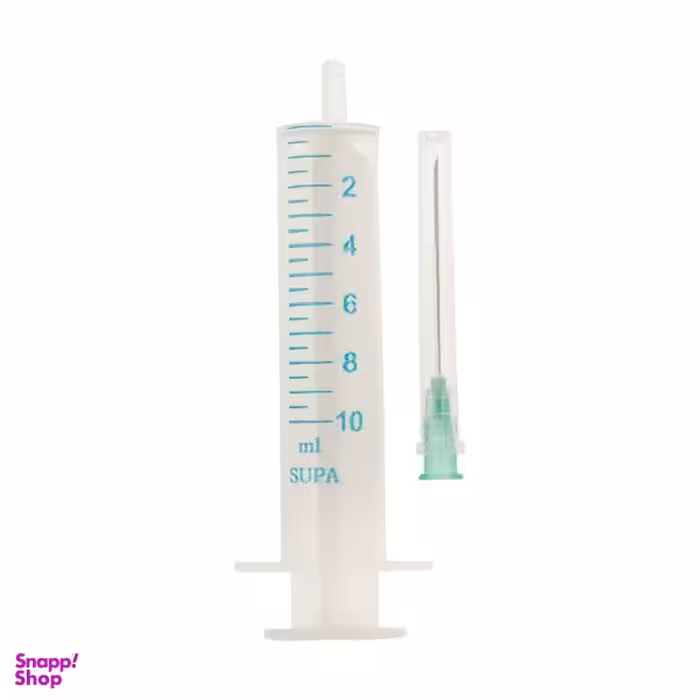 سرنگ سوپا مدل 22-21 سه تکه لوئر اسلیپ ظرفیت 10 سی سی  بسته 800 عددی