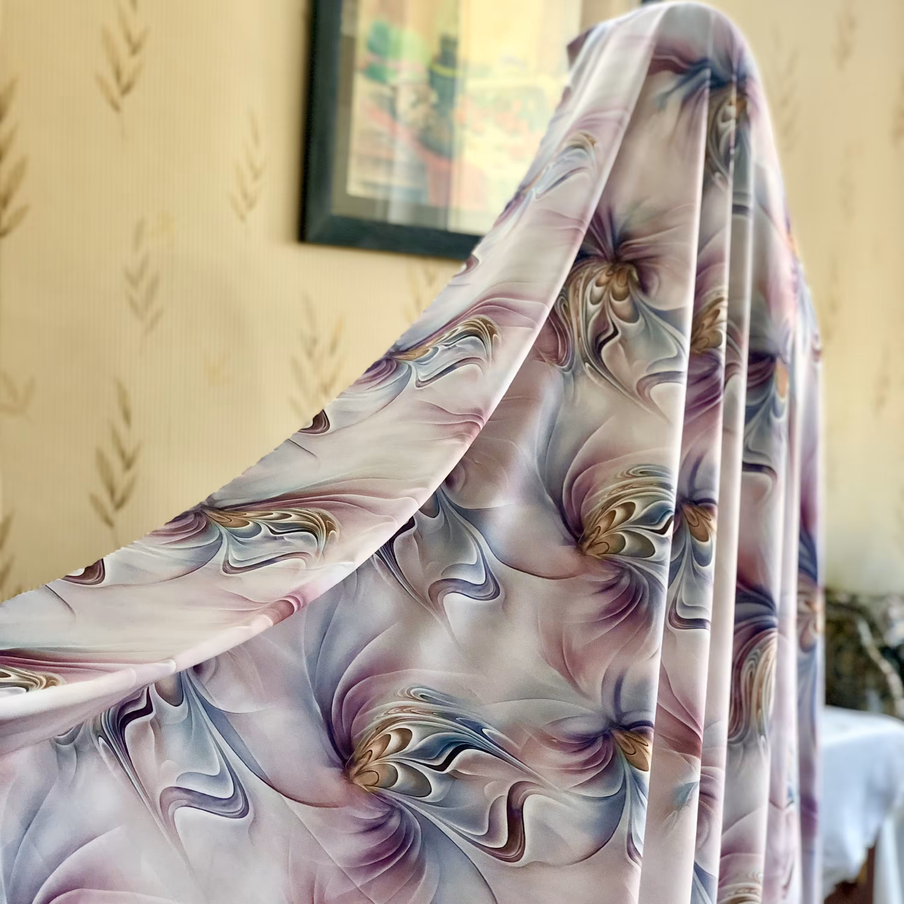 قواره پارچه چادر مجلسی کرپ ابریشم اصل اندونزی