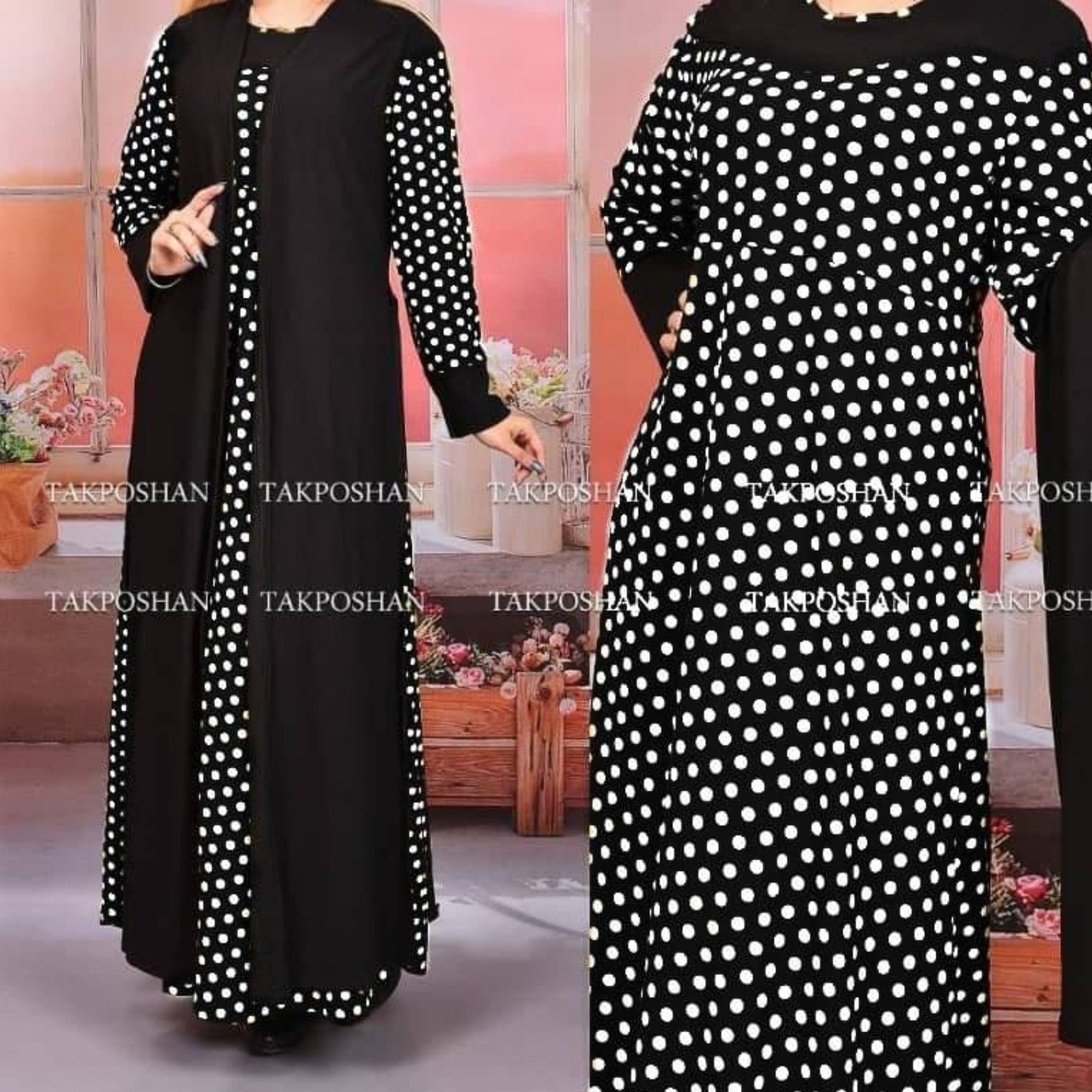دو تیکه پیراهن ماکسی و رویه بسیار کاربردی و شیک