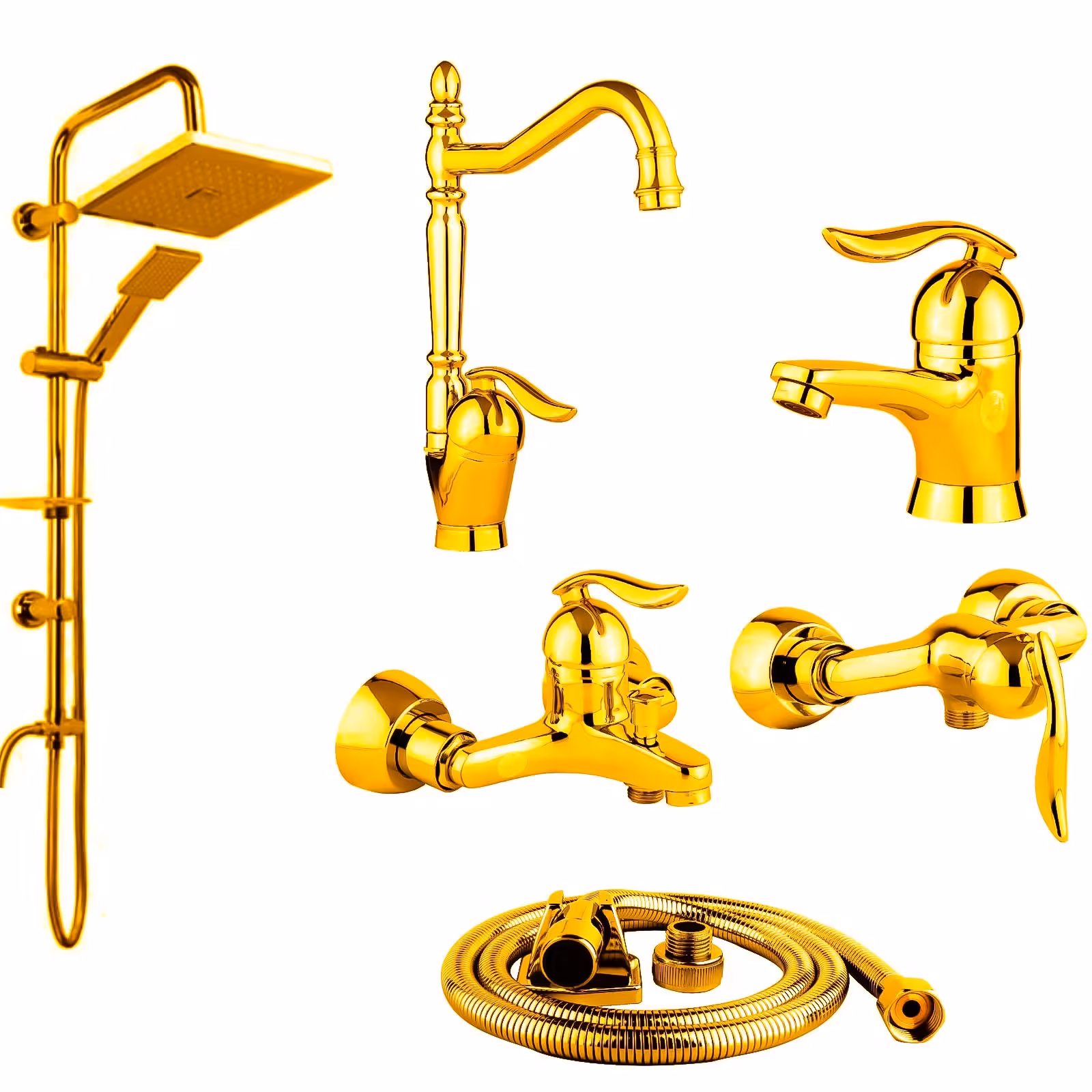 ست شیرالات رز مدل ونیز لایت مجموعه 6 عددی طلایی