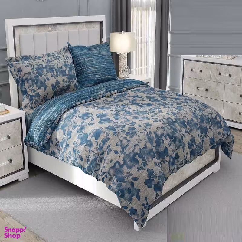 سرویس خواب طرح ساتین پنبه پلاس کد 80 یک نفره چهار تکه